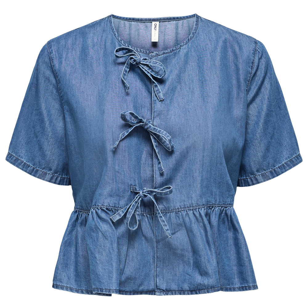 Only Bea Bow Denim Shirt